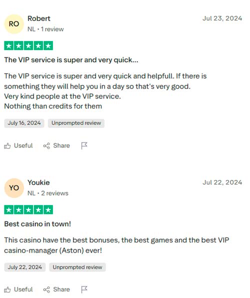 Evospin casino reviews from Trustpilot